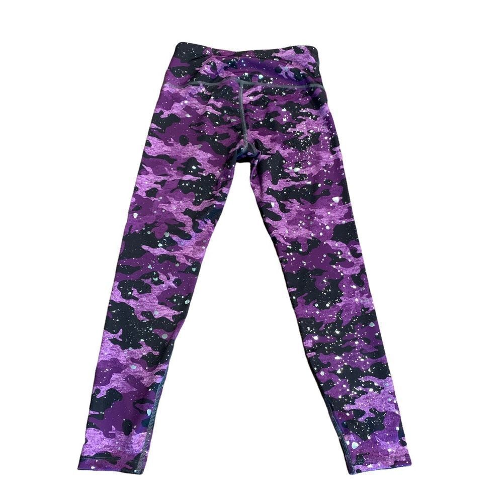 Apana Leggings Athletic Purple Camo Silver XS